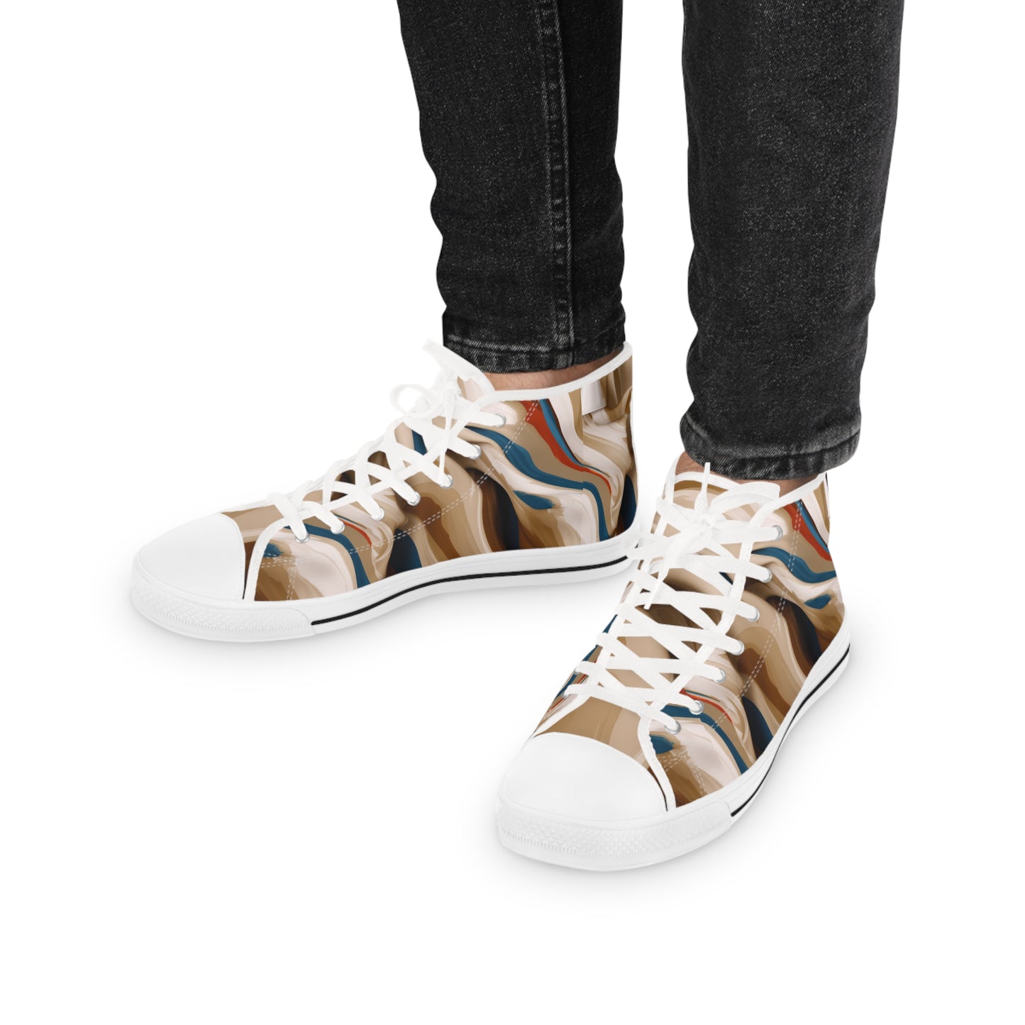 Coffee Swirl High Top Sneakers