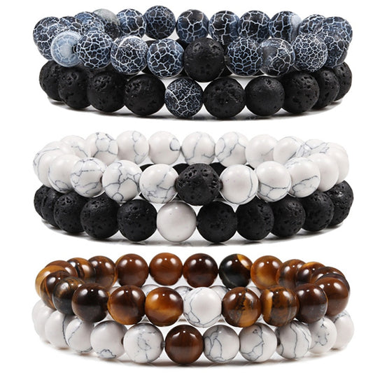 Stone Beaded Bangle for Men and Women