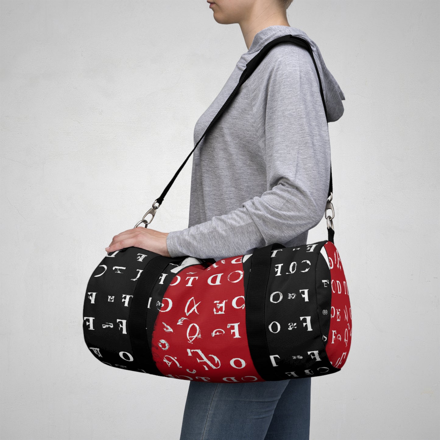 Leonardo Crimson and White Duffle Bag